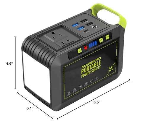 MARBERO Portable Power Station 88Wh, 120W Peak AC Outlet, Fast Charging, Solar Ready