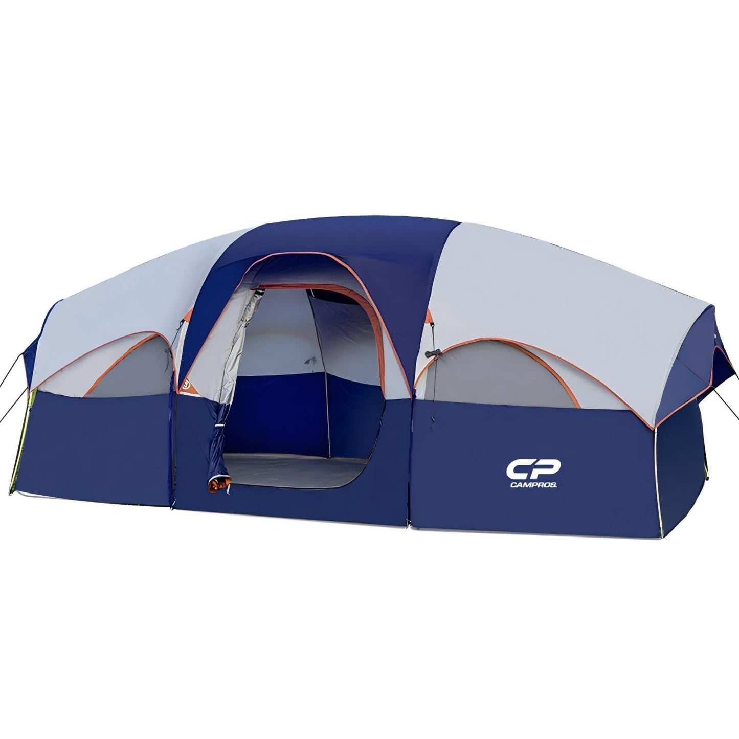 CAMPROS 8-Person Waterproof Windproof Family Tent, Double Layer, 5 Mesh Windows, Portable