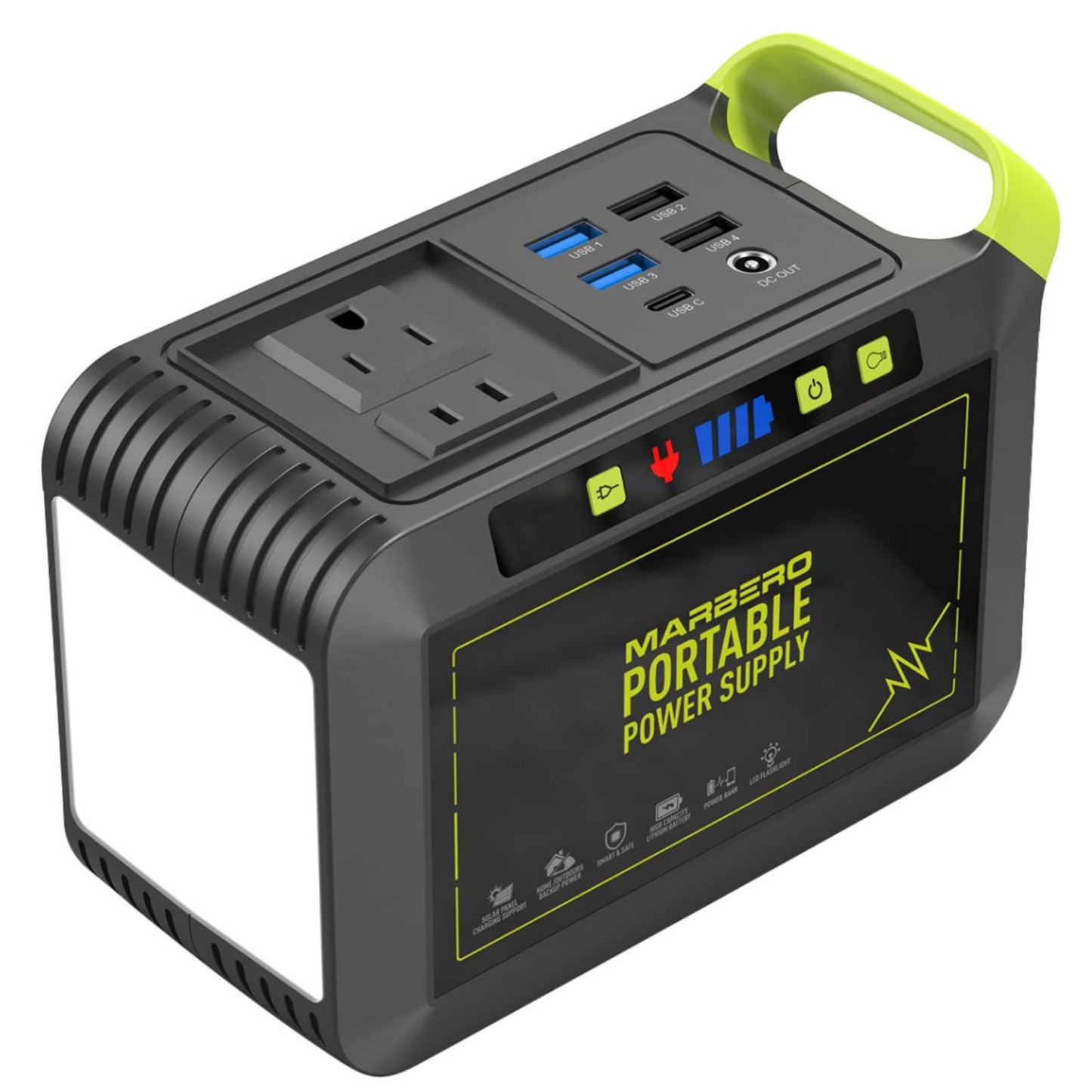 MARBERO Portable Power Station 88Wh, 120W Peak AC Outlet, Fast Charging, Solar Ready