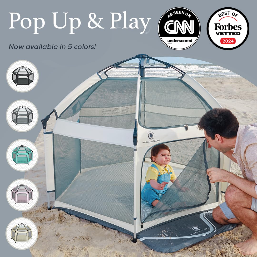POP 'N GO Baby Playpen & Beach Tent, Foldable, Portable with Canopy & Mosquito Net