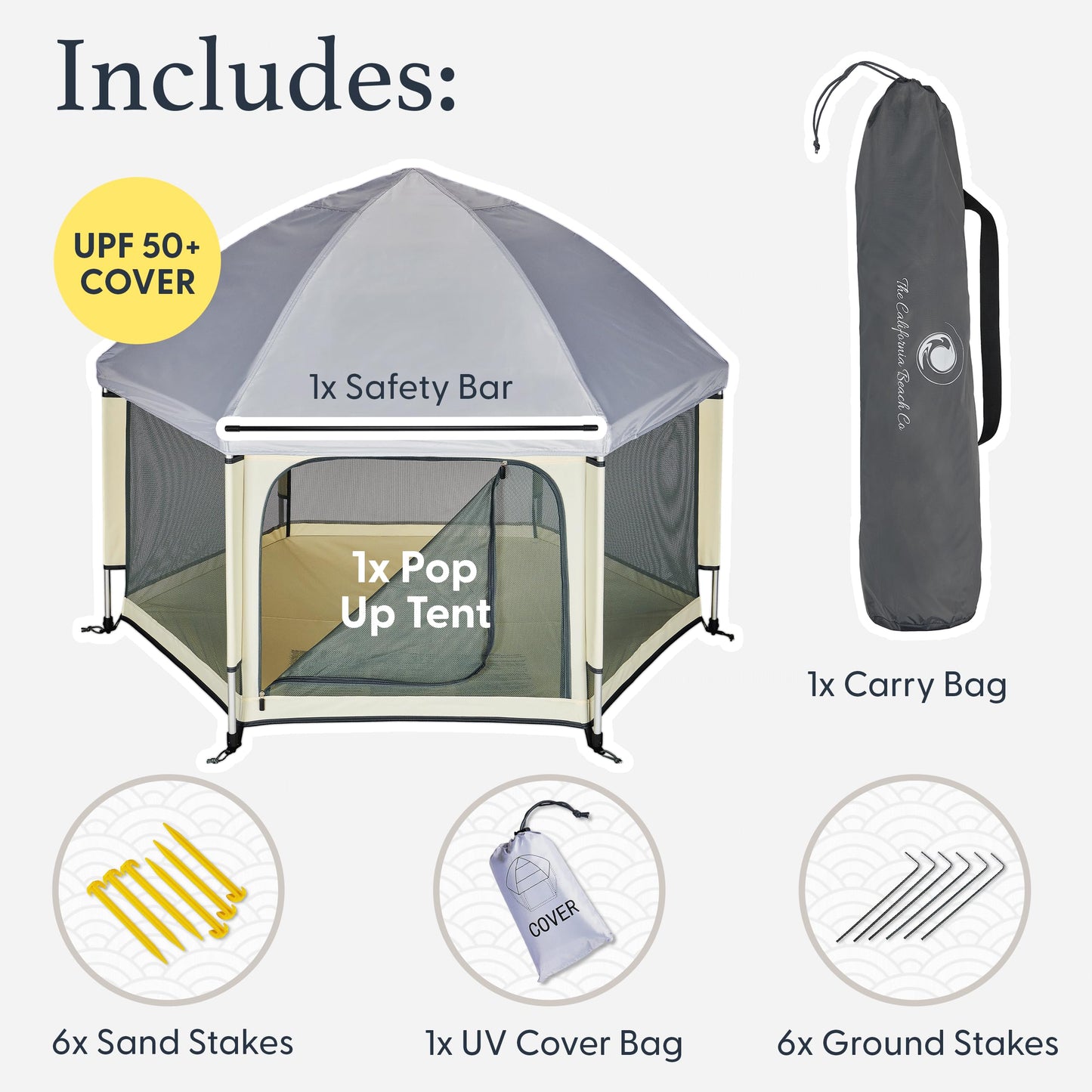 POP 'N GO Baby Playpen & Beach Tent, Foldable, Portable with Canopy & Mosquito Net