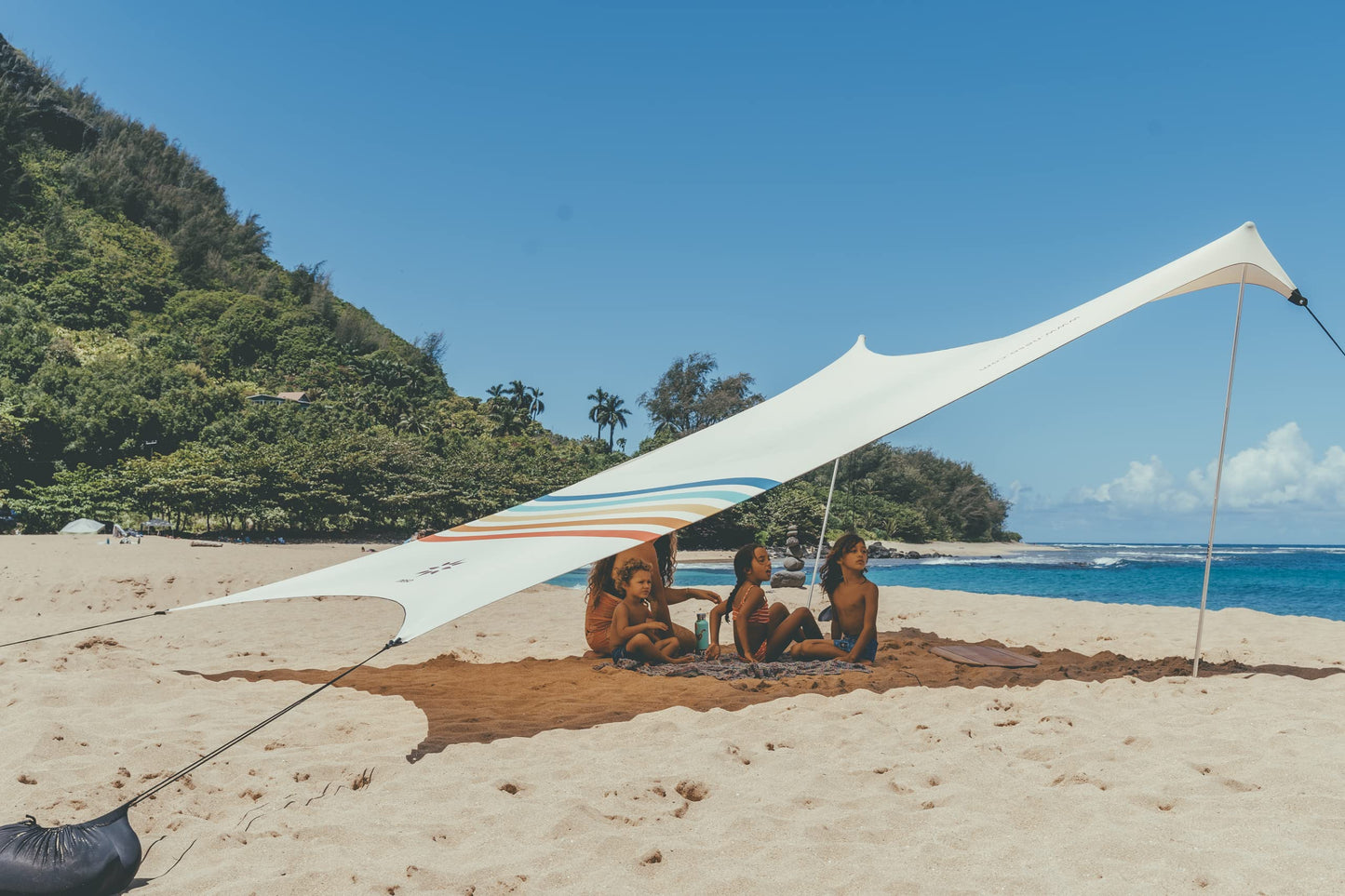 Neso Tents Grande Beach Tent, 7ft Tall, 9 x 9ft, Reinforced Corners and Cooler Pocket (Rainbow)
