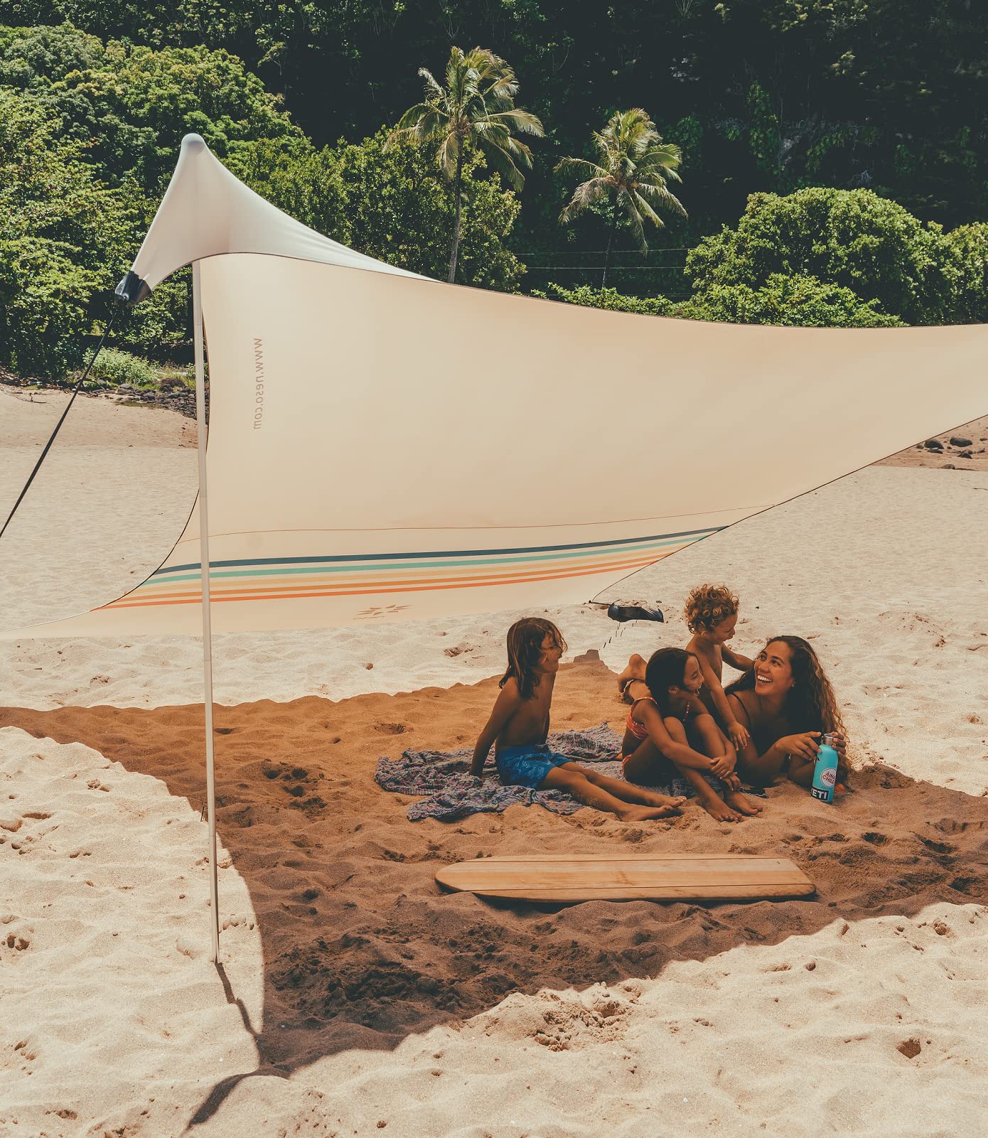 Neso Tents Grande Beach Tent, 7ft Tall, 9 x 9ft, Reinforced Corners and Cooler Pocket (Rainbow)